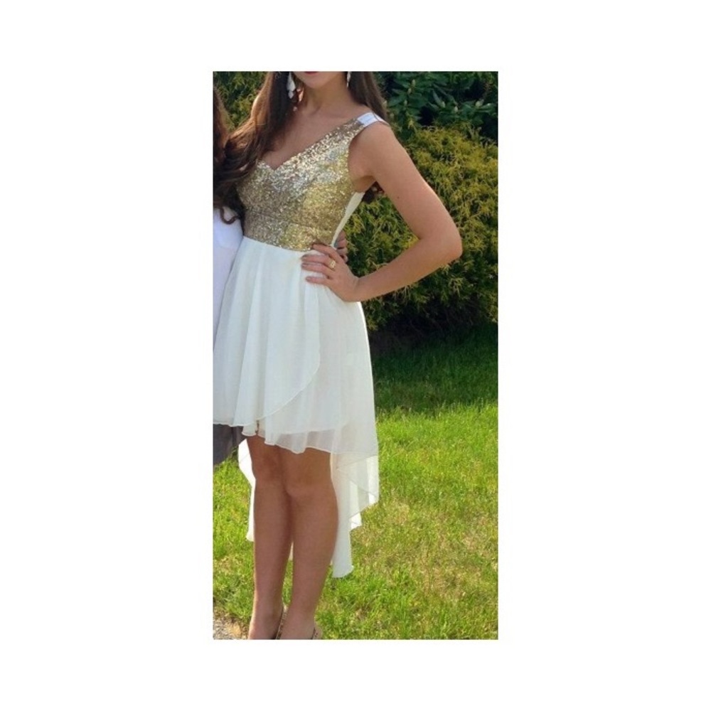 Boohoo high-low prom dress