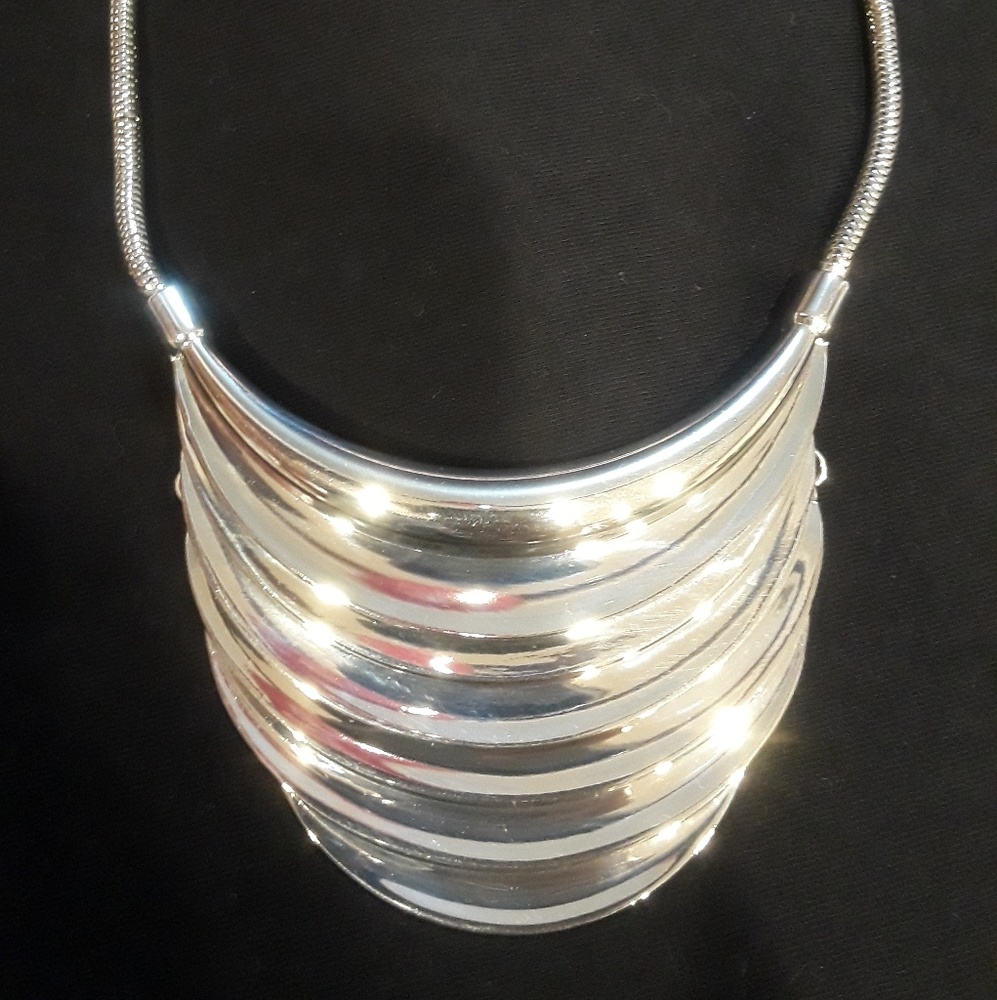 Silver statement necklace