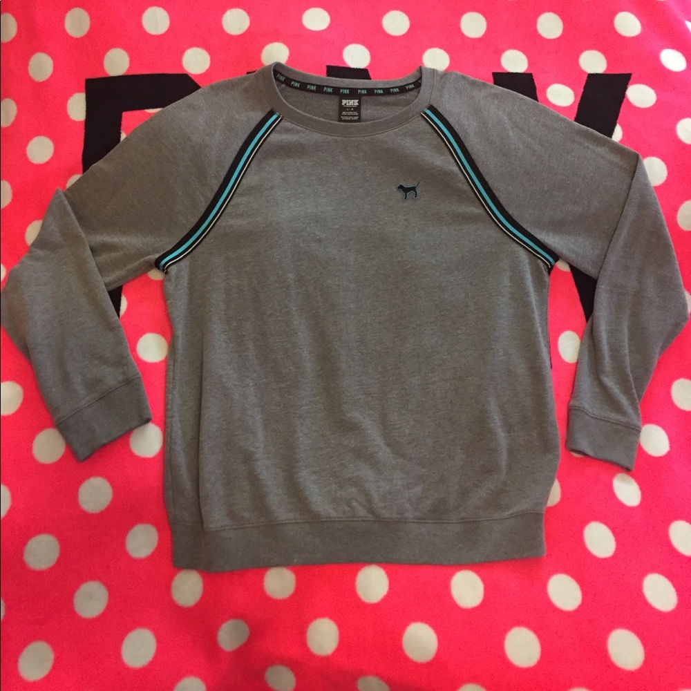 ⭐️💕VS PINK💕⭐️EUC VINTAGE WASH RETRO STRIPE CREW