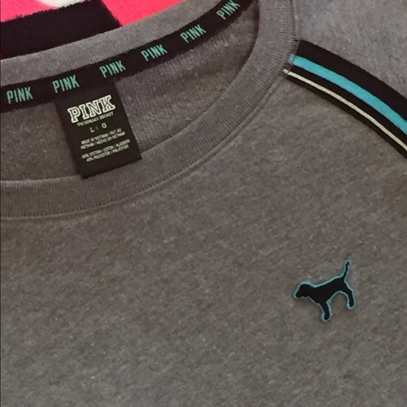 ⭐️💕VS PINK💕⭐️EUC VINTAGE WASH RETRO STRIPE CREW - Picture 2 of 5