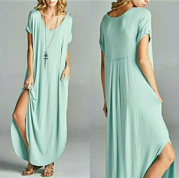 Mint Boho Maxi Stretchy Dress - Picture 2 of 2