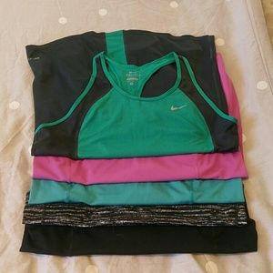 5 Nike Dryfit tanks, M