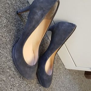Ivanka Trump grey suede pumps 3.5 inch heels