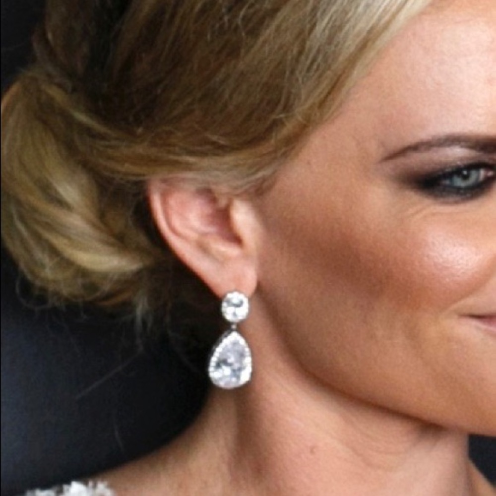 Cubic zirconia bridal earrings