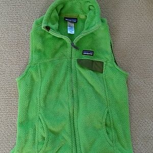 Lime green Patagonia fleece vest