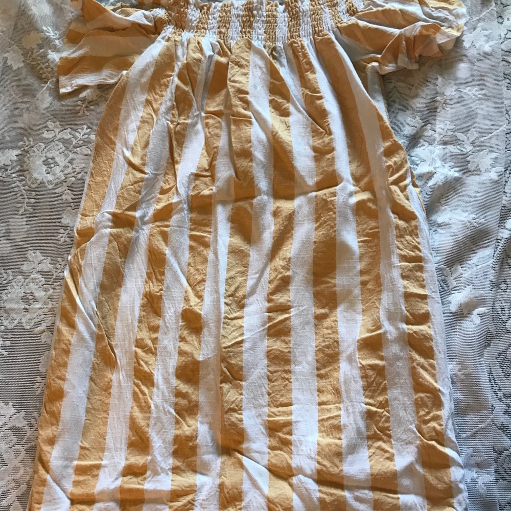 Off the Shoulder Striped Flowy Dress