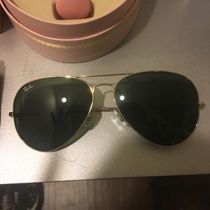 Original ray ban Aviators green with gold