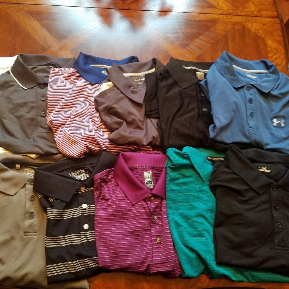 12 Golf Shirts Size XL