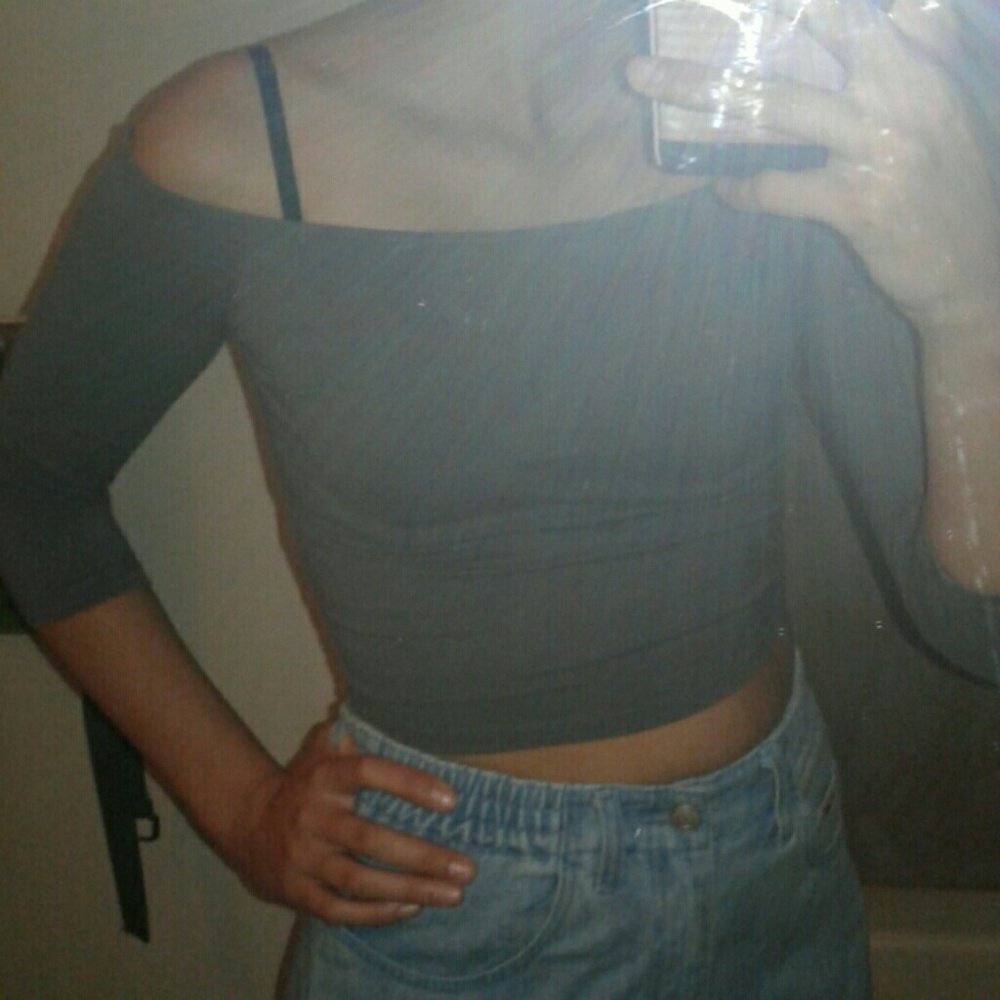 Grey Hollister Crop Top