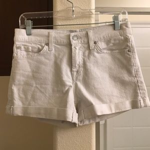7 for all mankind white denim shorts