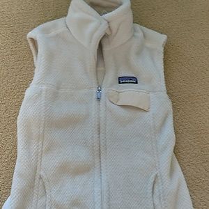 Patagonia white fleece vest