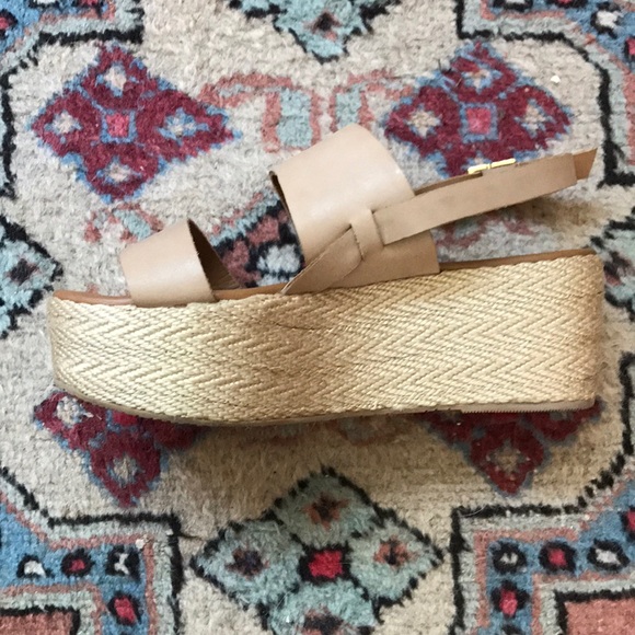 KAANAS Platform Sandals in Latte Sz 8 - Picture 3 of 6