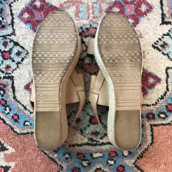 KAANAS Platform Sandals in Latte Sz 8 - Picture 4 of 6