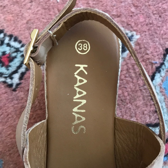 KAANAS Platform Sandals in Latte Sz 8 - Picture 6 of 6