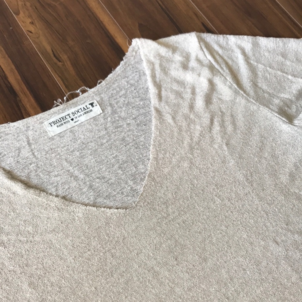 Project Social Textured V Neck t shirt