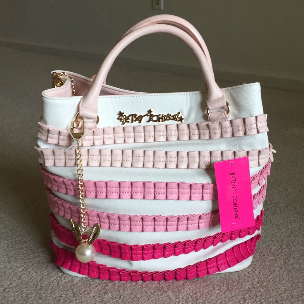 NWT Betsey Johnson Pleat&Thank You Blush Purse - Picture 1 of 6