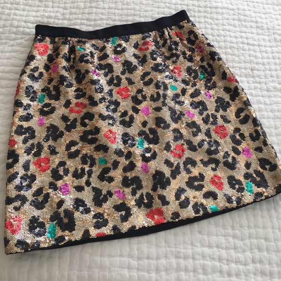 Kate Spade Leopard Sequin Skirt - Picture 1 of 3