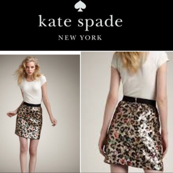 Kate Spade Leopard Sequin Skirt - Picture 3 of 3