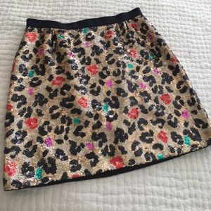 Kate Spade Leopard Sequin Skirt