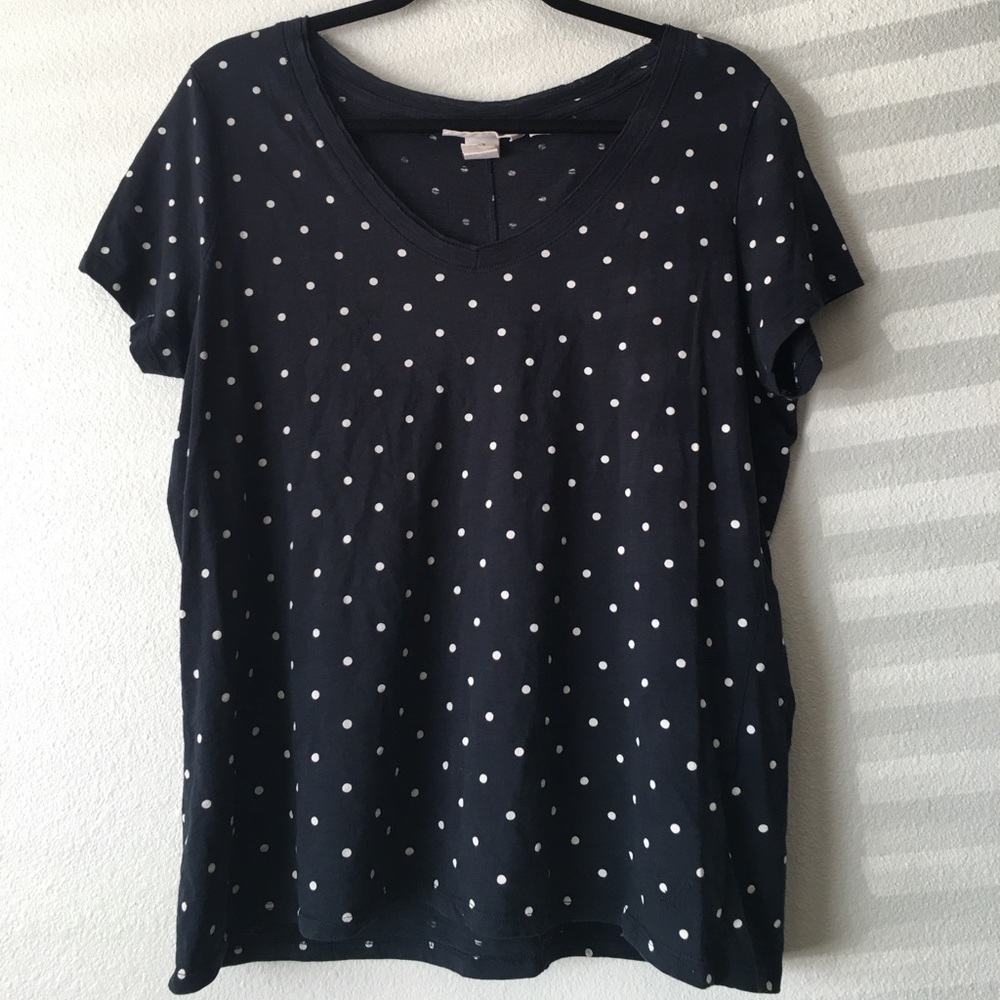 H&M Dark Blue Polka Dot Shirt