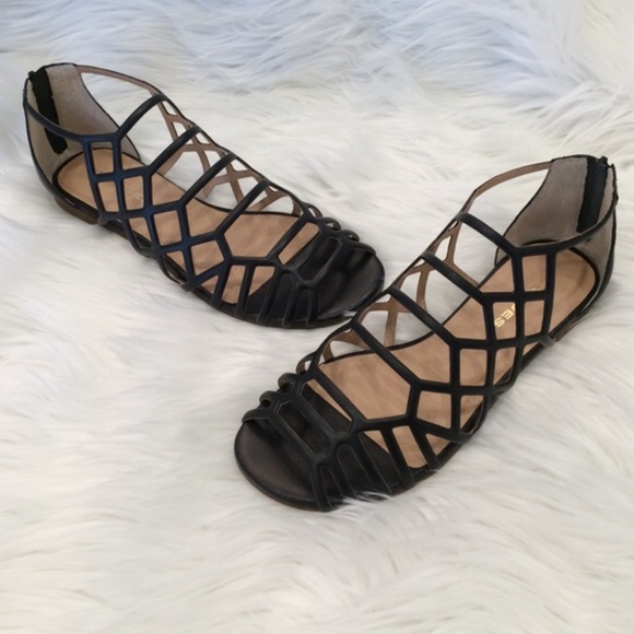 J/Slides Black Leather Sandals - Picture 3 of 4