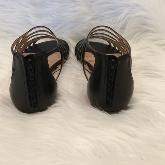 J/Slides Black Leather Sandals - Picture 4 of 4
