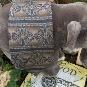 Zylos George Machado Italian Silk Gray Blue Tie