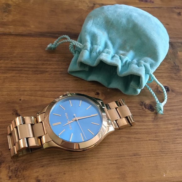 MICHAEL KORS GOLD AND BLUE watch main image 4