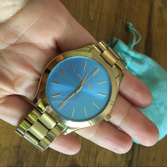 MICHAEL KORS GOLD AND BLUE watch