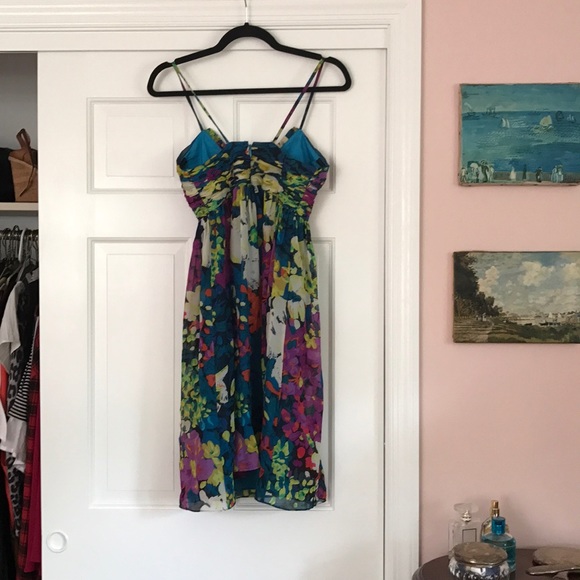 100% SILK Cocktail Dress in Vibrant Floral 🌸🌺🌼 - Picture 5 of 5