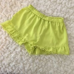 Neon yellow/green Pom Pom shorts