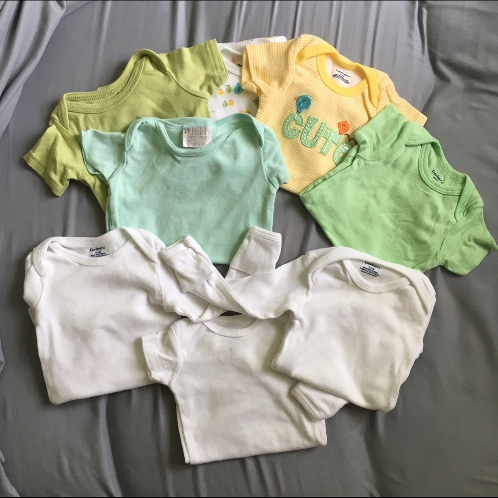 8 Newborn Gender Neutral Onesies