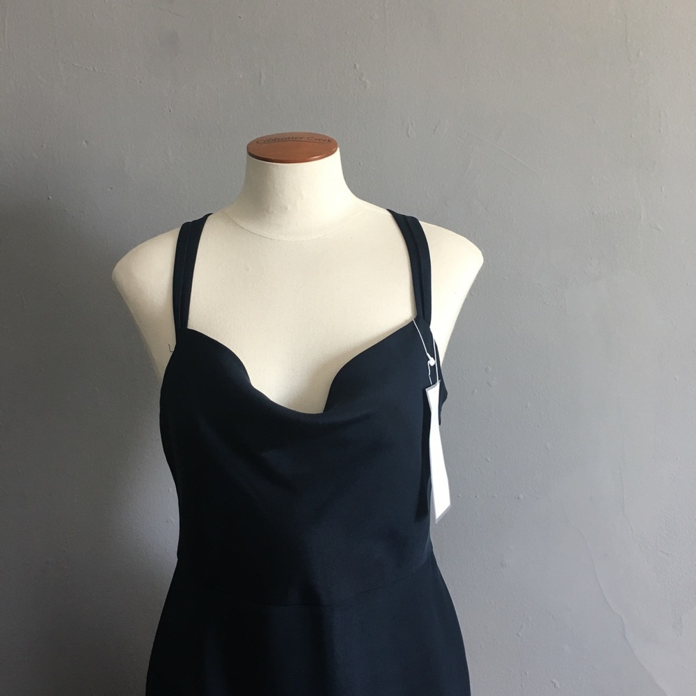 J.Crew Silk Navy Crossback Dress Size 4 NWT
