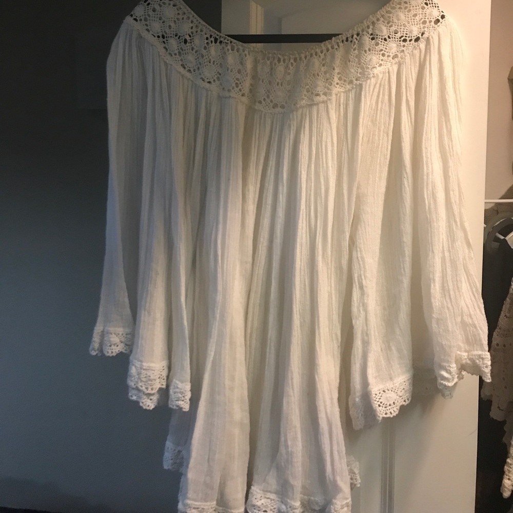 Jen's pirate booty off the shoulder tunic