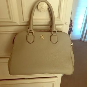 Tory Burch Robinson Pebbled Triple Zip Satchel