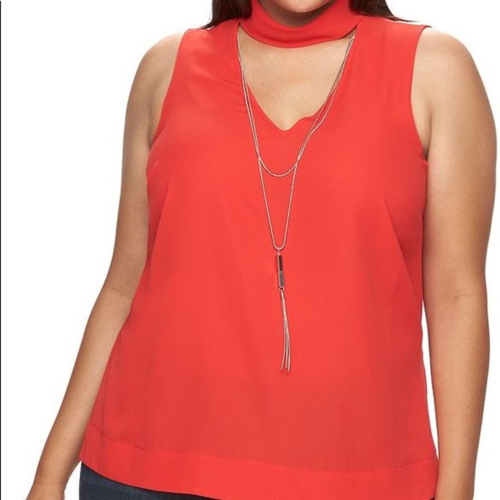 EUC JLo Mock Neck Plus Size Blouse