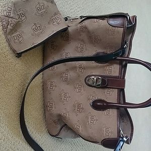 Dooney and bourke brown leather work bag
