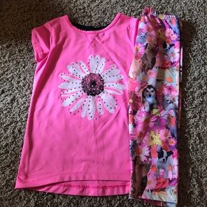 Girls size 6 shirt and Capri set