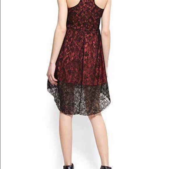 MNG Beautiful Red Black Lace Evening Gown Dress - Picture 2 of 7