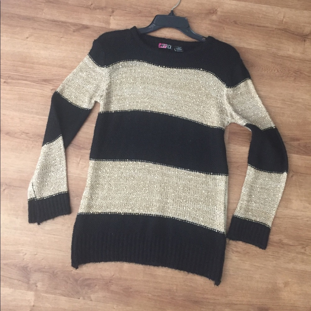 Black & Gold Large Stripe Sweater