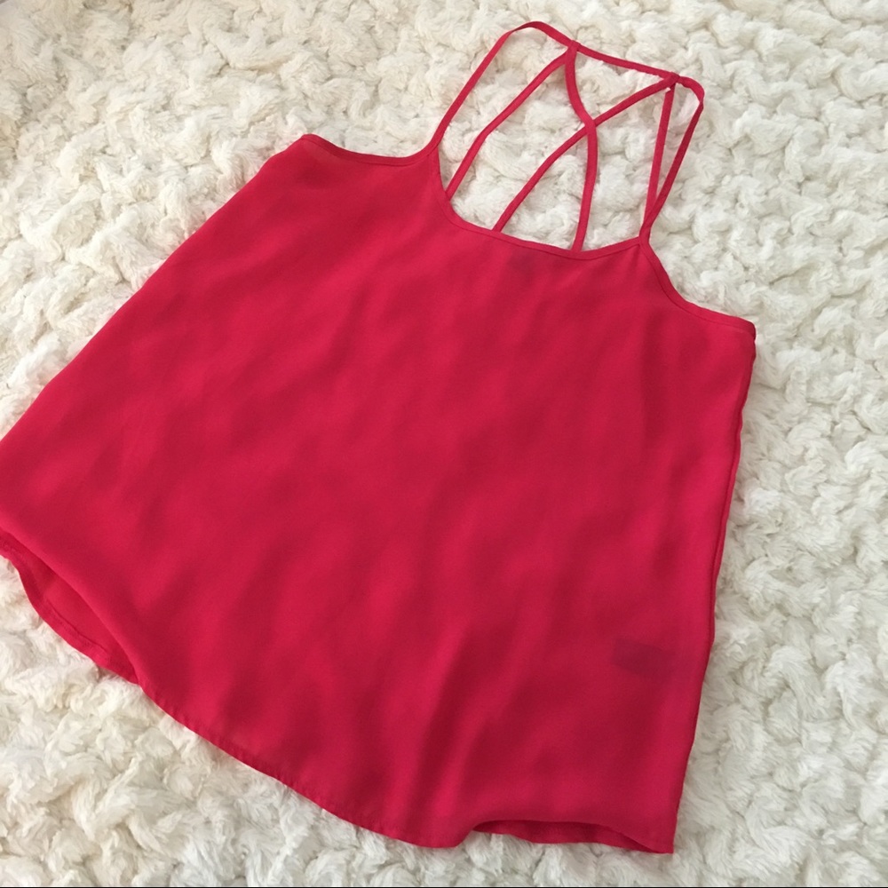 Magenta straps tank top