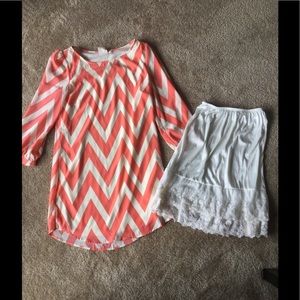 FINAL PRICE Chevron Dress with slip