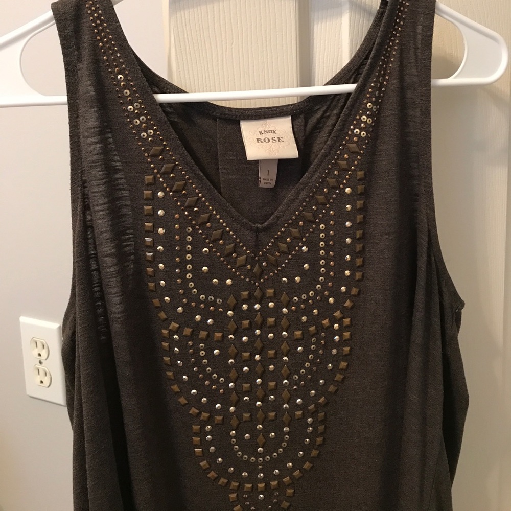 **LAST CHANCE** Knox Rose Art Deco studded tank