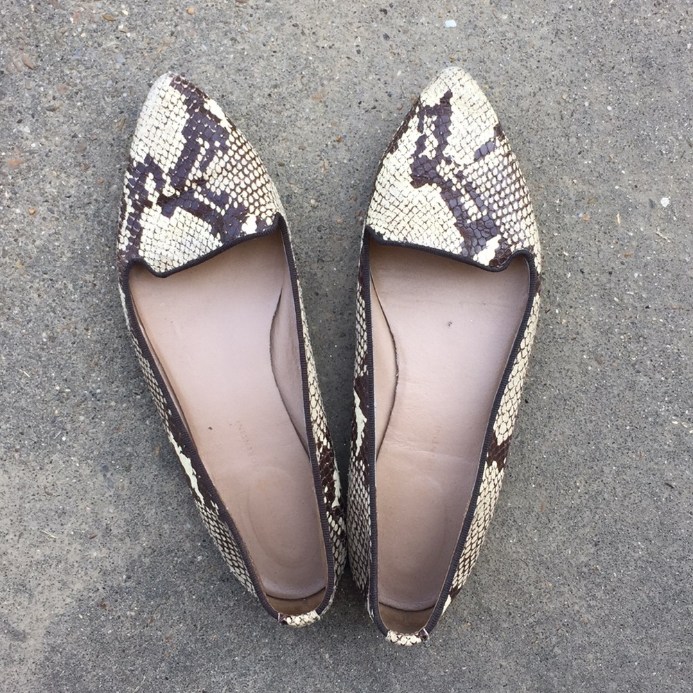 Snakeskin flats vintage made in Italy