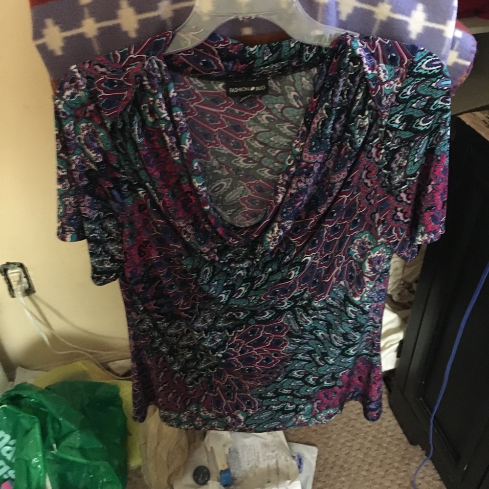 Blouse in purple teal pink xl
