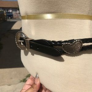 Vintage leather Silver Heart Belt