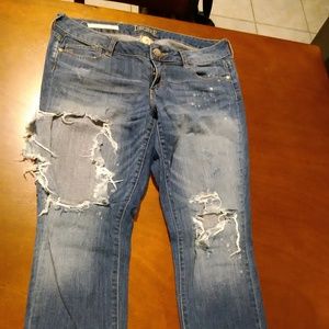 Destroyed Ripped Super Skinny Jeans Size 11