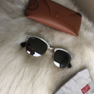 Ray Ban Club masters Aluminum w mirrored lense