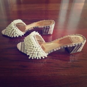 Tory Burch pearl stud heels!