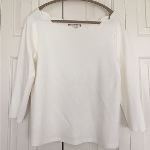 NWOT Anthropologie eri+ali ivory scallop top
